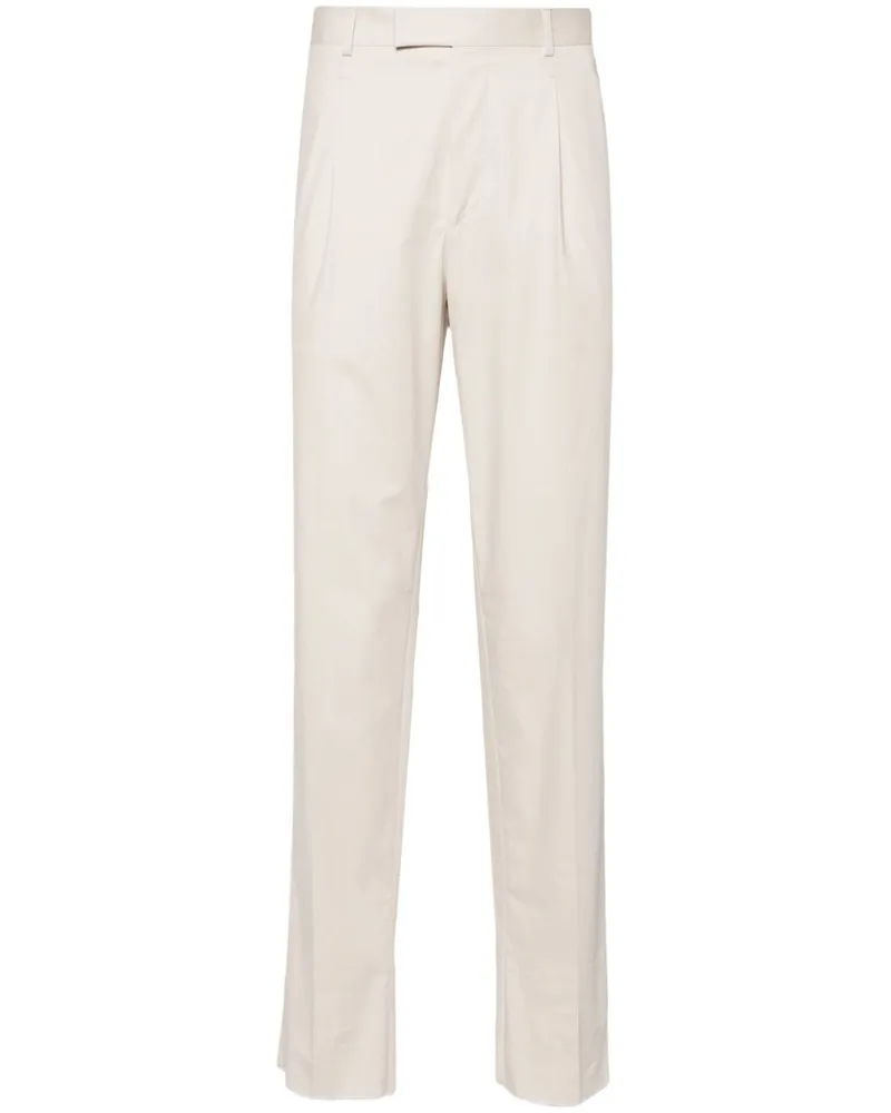 Ermenegildo Zegna Halbhohe Chino aus Popeline - Nude Nude