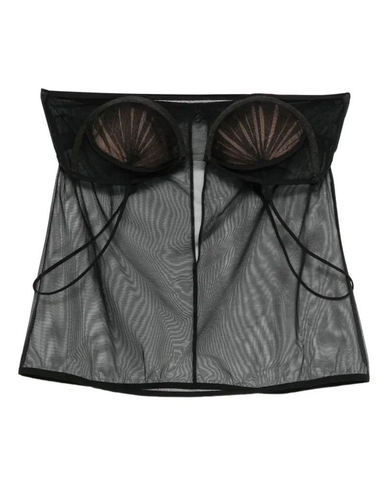 Nensi Dojaka Semi-transparentes Trägershirt - Schwarz Schwarz