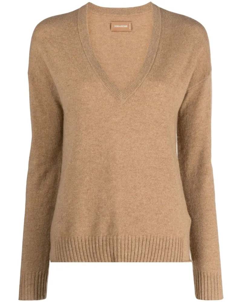 Zadig & Voltaire Kaschmirpullover mit V-Ausschnitt - Braun Braun