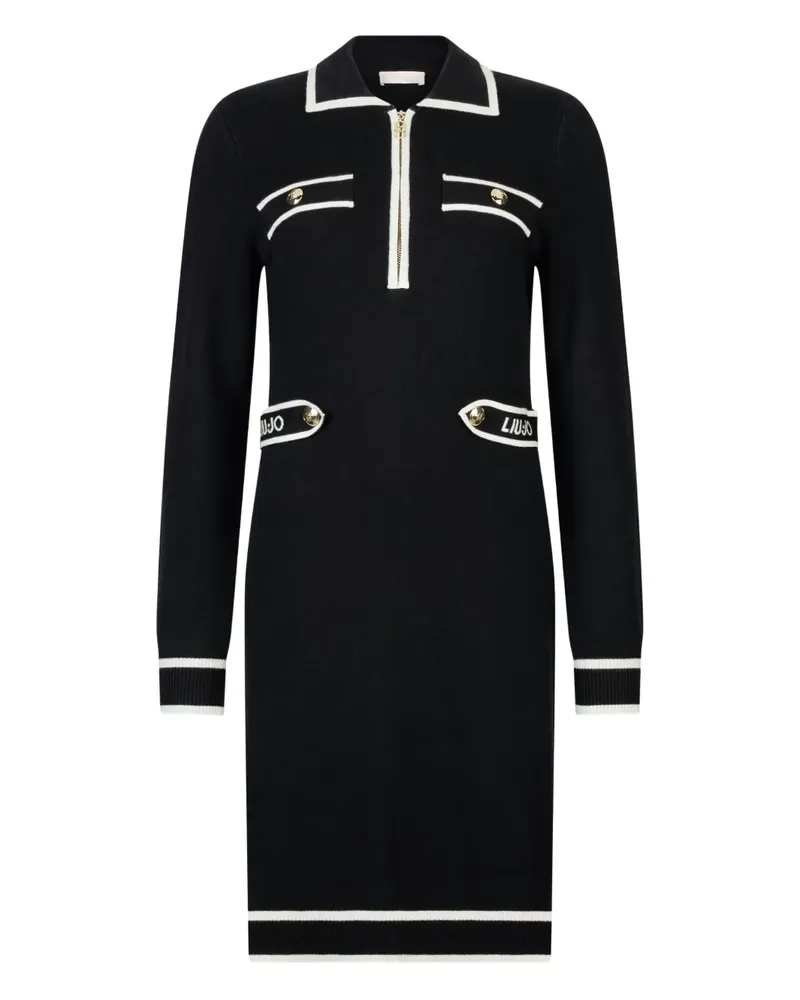Liu Jo Reißverschluss-Kleid mit Polokragen - Schwarz Schwarz