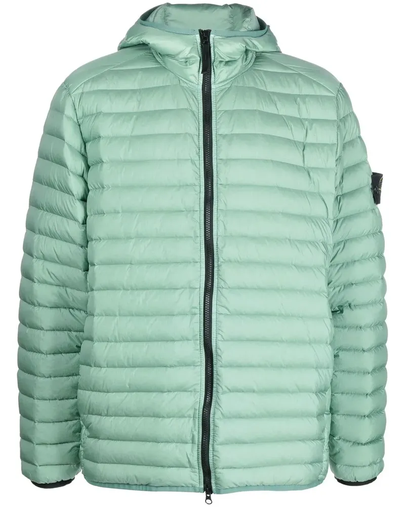 Stone Island Gefütterte Jacke mit Kompass-Patch - Grün Grün
