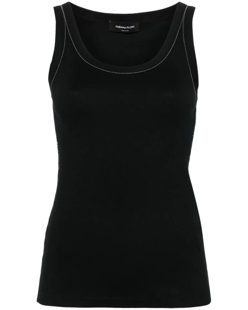 Fabiana Filippi Geripptes Tanktop mit Kettendetail - Schwarz Schwarz
