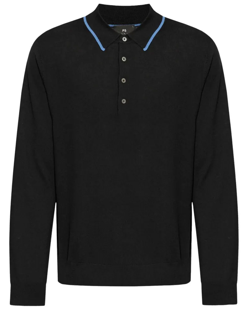Paul Smith Poloshirt mit Streifendetail - Schwarz Schwarz