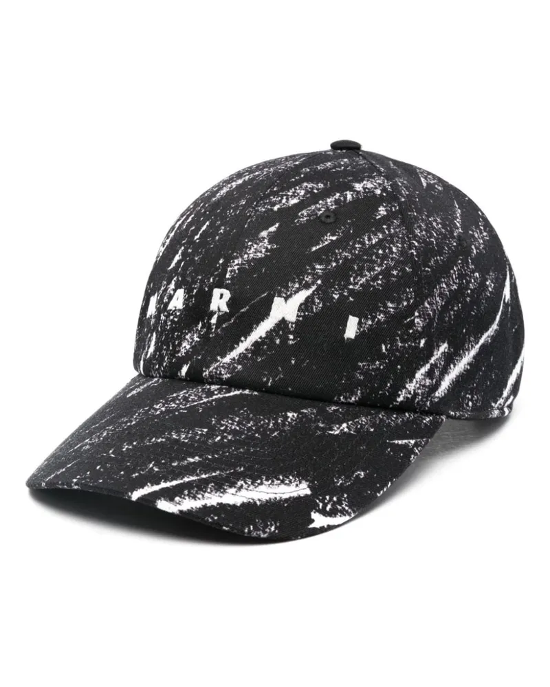 Marni Baseballkappe mit Crayon-Print - Schwarz Schwarz