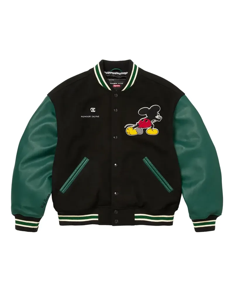 Supreme Being Mickey Collegejacke - Schwarz Schwarz