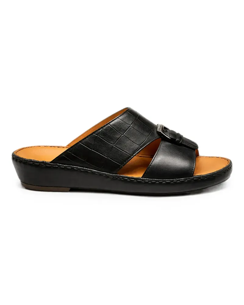 Doucal´s croc-effect buckle-fastening sandals - Schwarz Schwarz