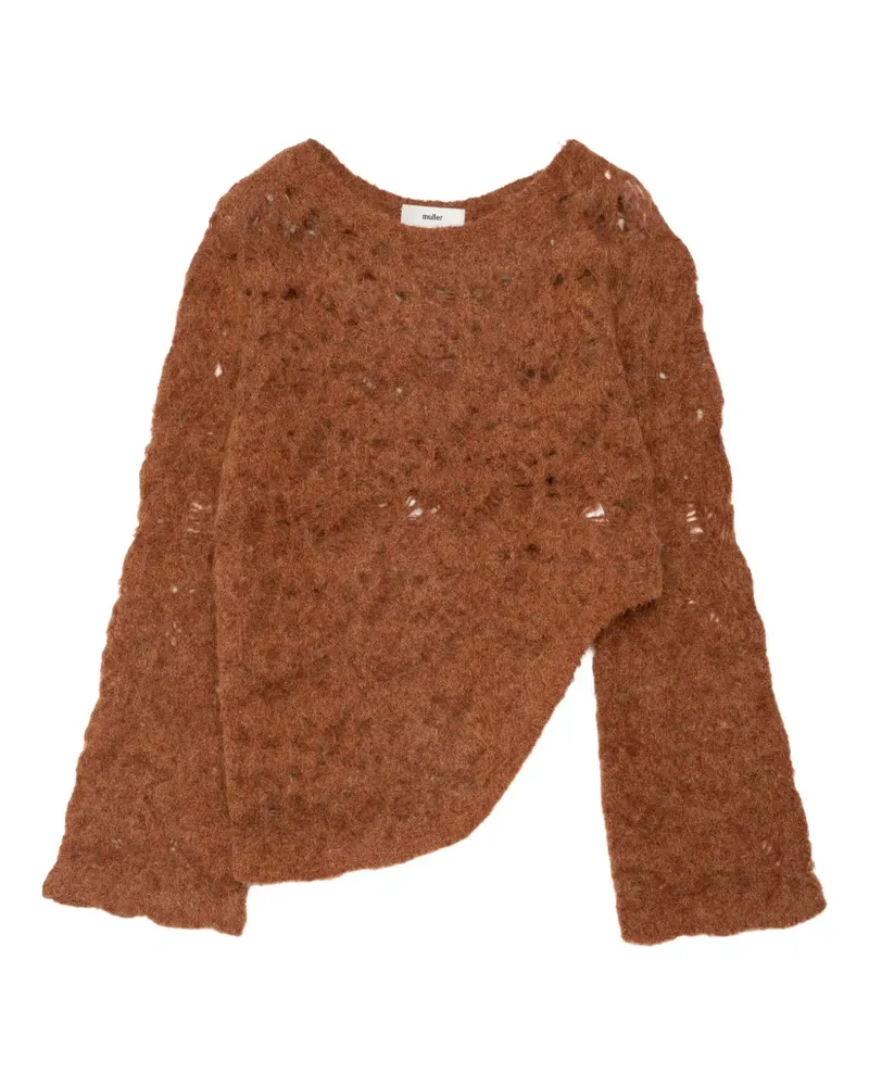 Muller of Yoshiokubo asymmetric-hem sweater - Braun Braun
