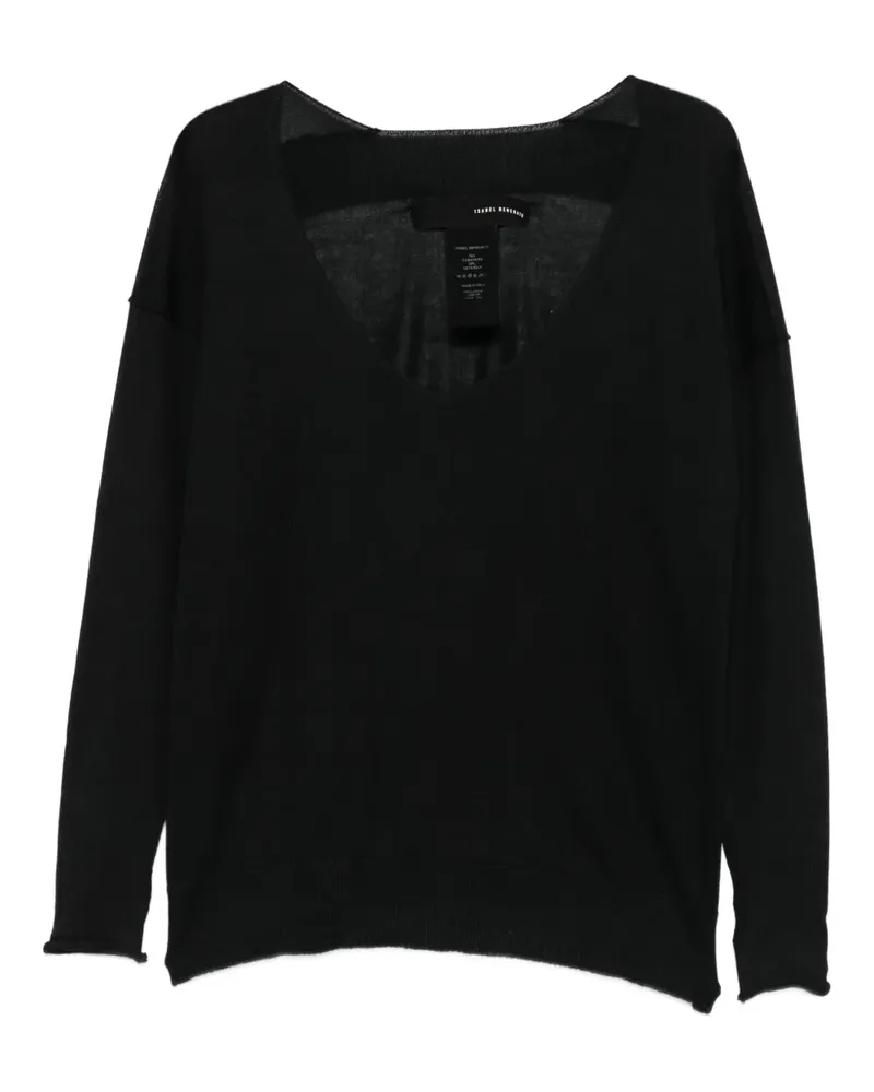 Isabel Benenato Pullover mit V-Ausschnitt - Schwarz Schwarz