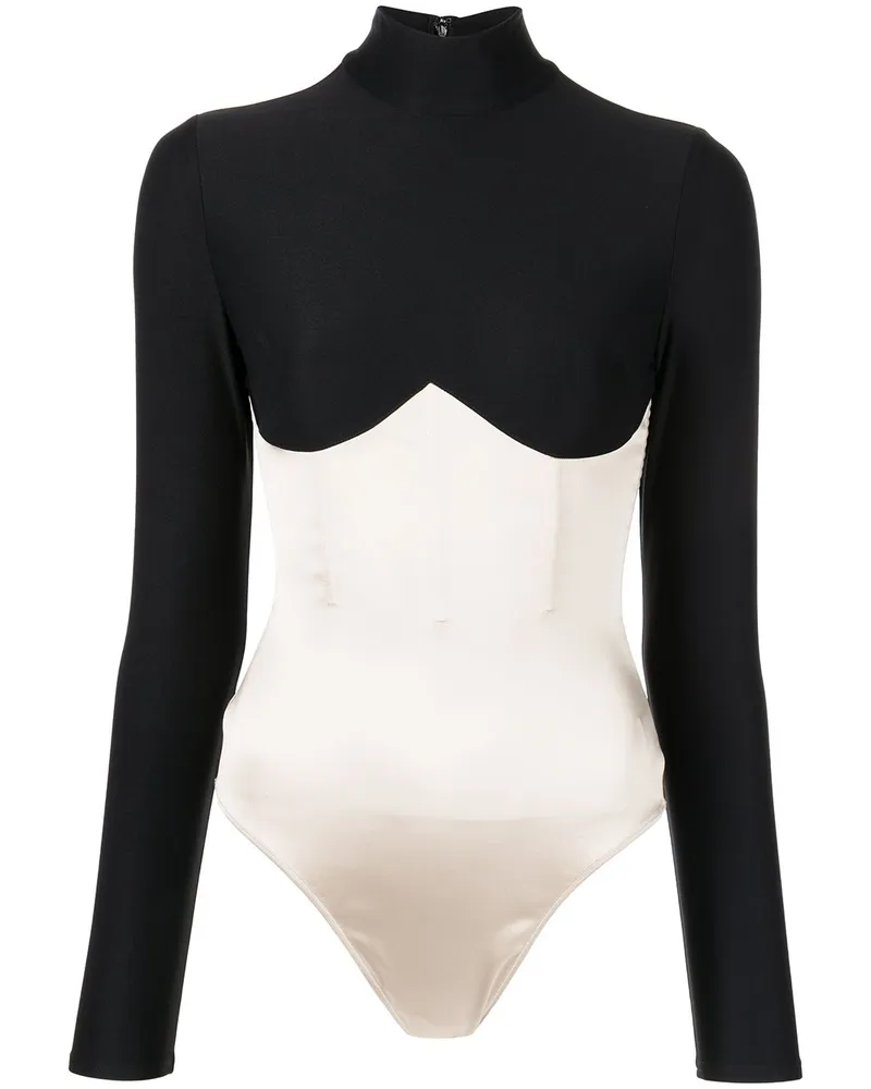 Fleur Du Mal Langärmeliger Body - Schwarz Schwarz