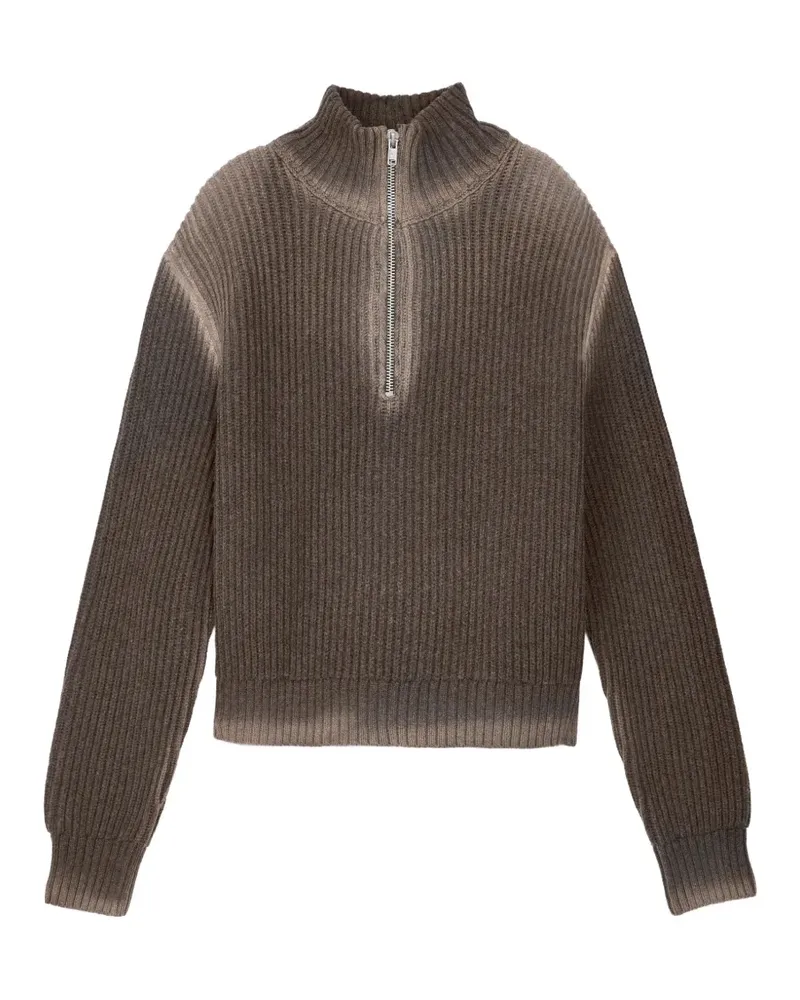 Camper Gerippter Pullover mit Reißverschluss - Braun Braun