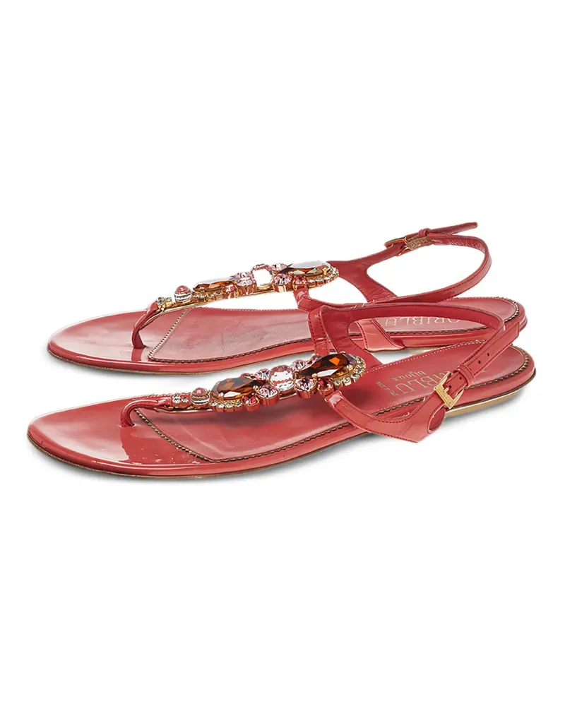 Loriblu patent leather crystal sandals - Orange Orange