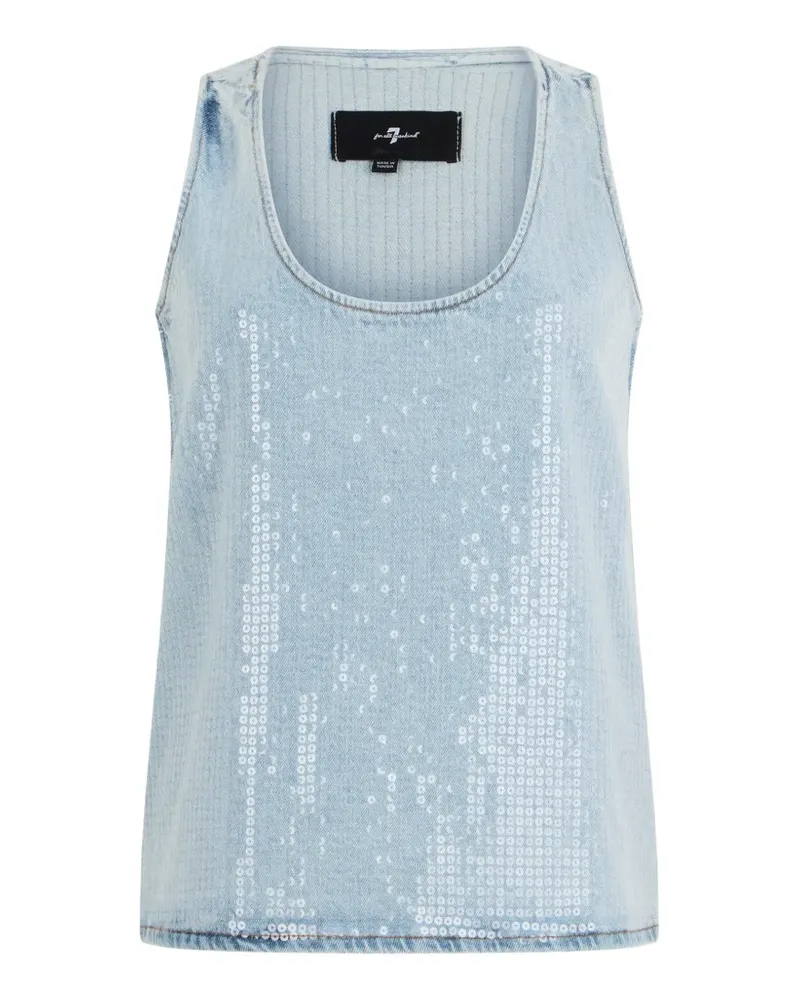 7 for all mankind sequin-embellished top - Blau Blau