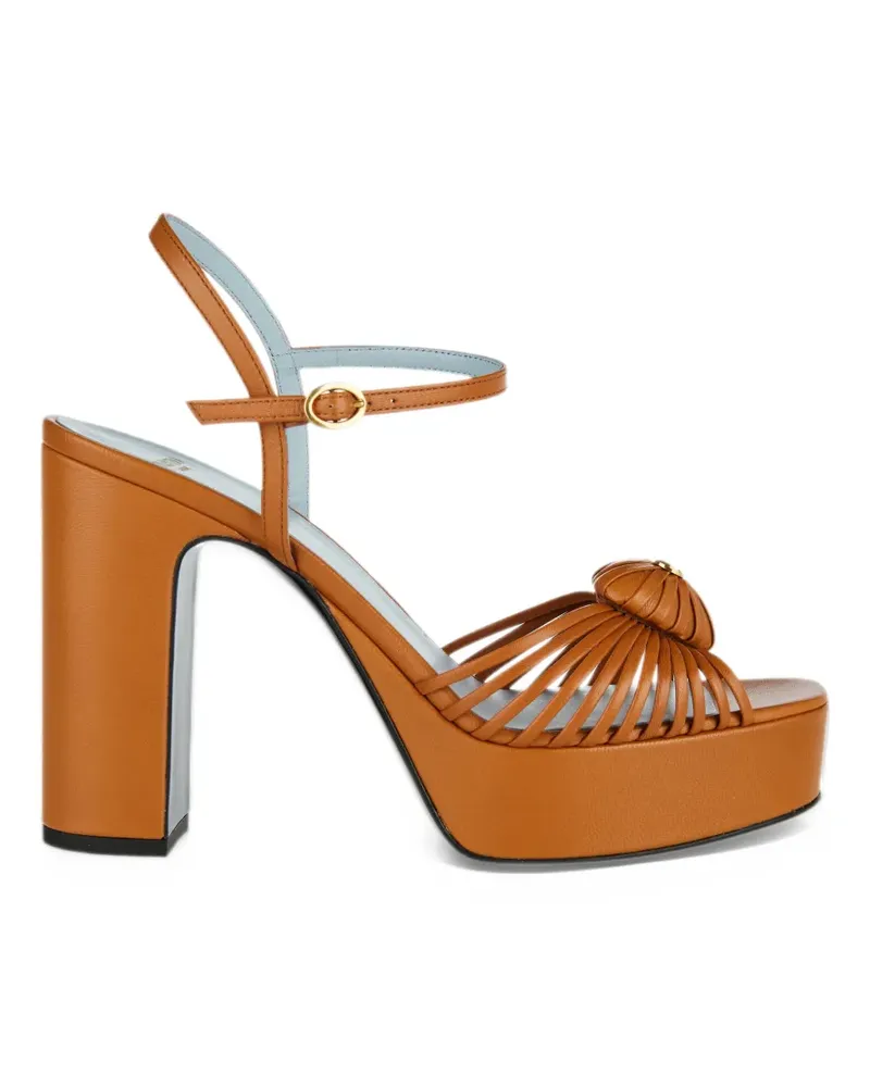 Valentino Garavani Coeur Royal Plateau-Sandalen aus Ziegenleder 115mm - Braun Braun