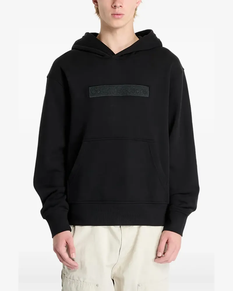Calvin Klein Hoodie mit Logo-Stickerei - Schwarz Schwarz