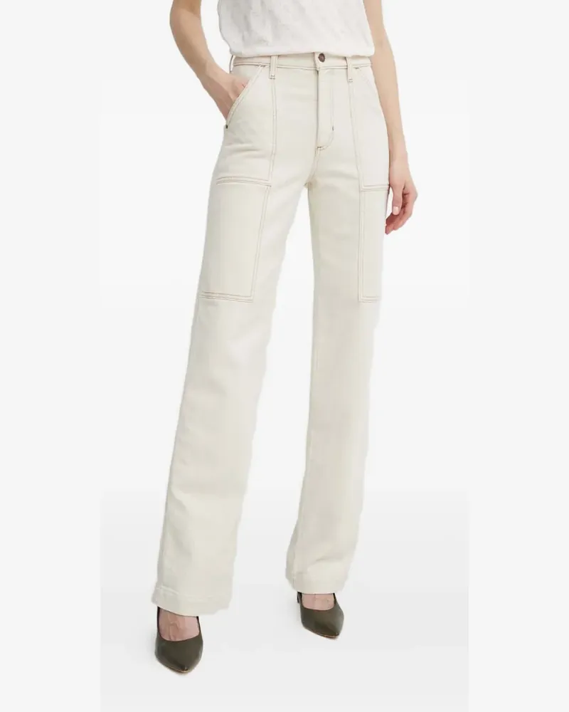Guess Straight-Leg-Jeans mit Logo - Nude Nude