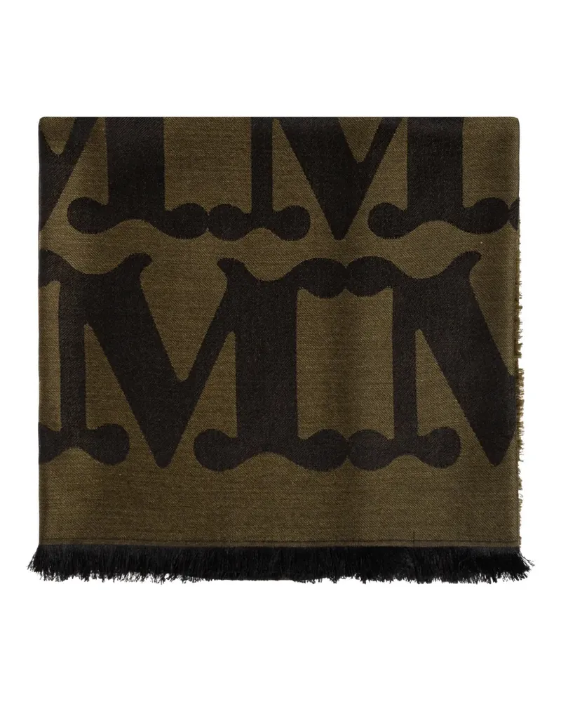 Max Mara Ausgefranster Schal - Grün Grün
