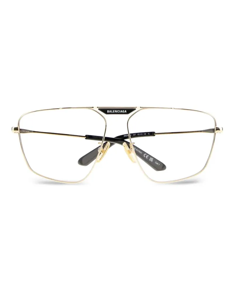 Balenciaga Tag 2.0 Navigator Sonnenbrille in Gold Gold