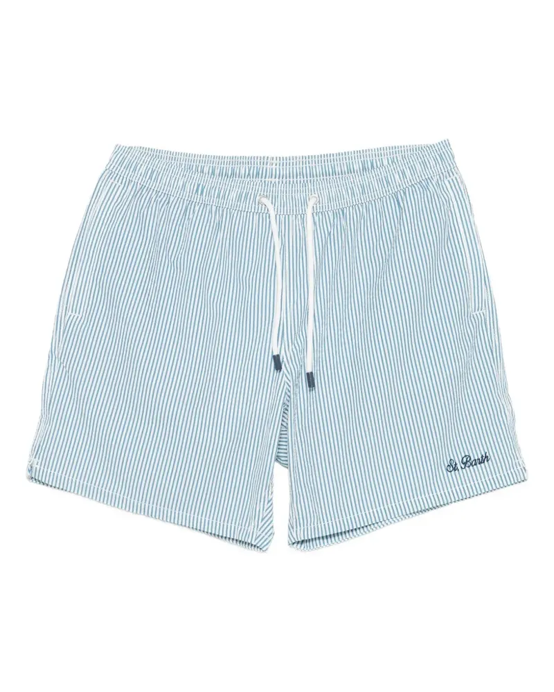 MC2 Saint Barth Patmos striped-pattern drawstring swim shorts - Blau Blau
