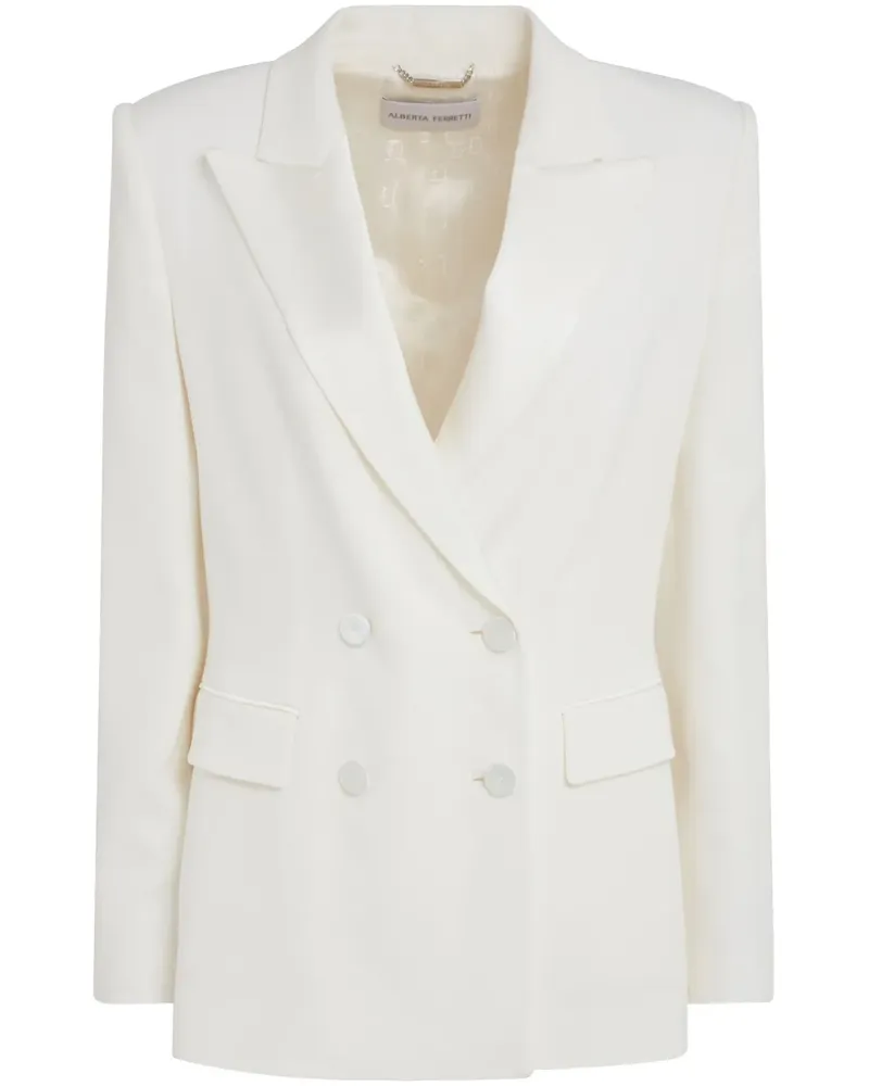 Alberta Ferretti Doppelreihiger Blazer - Weiß Weiß