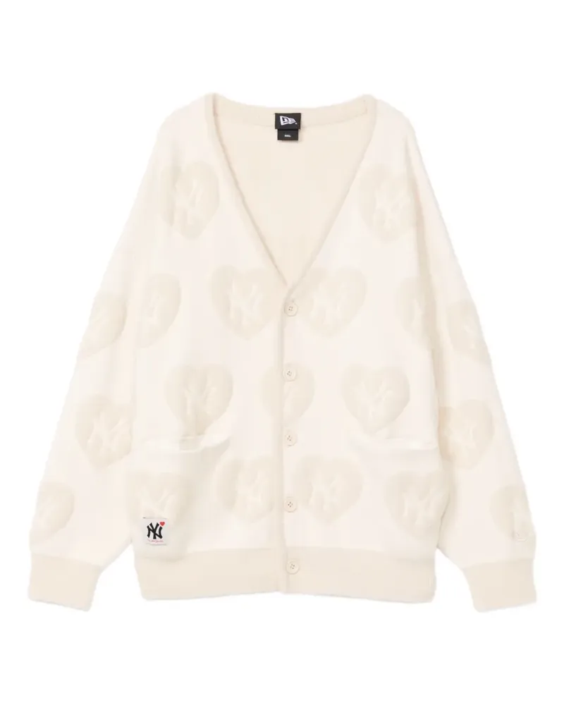 New Era Cardigan mit Herz-Intarsie - Nude Nude