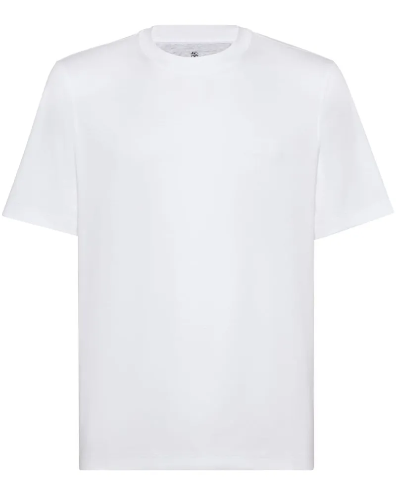 Brunello Cucinelli T-Shirt mit rundem Ausschnitt - Weiß Weiß