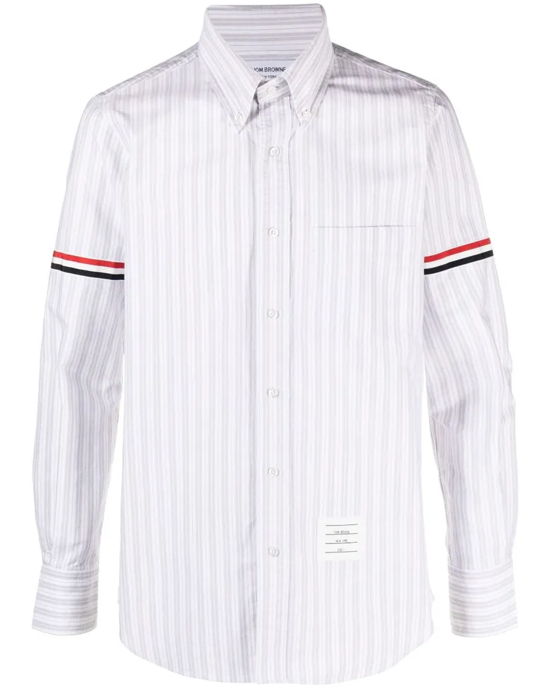 Thom Browne Gestreiftes Oxford-Hemd - Weiß Weiß