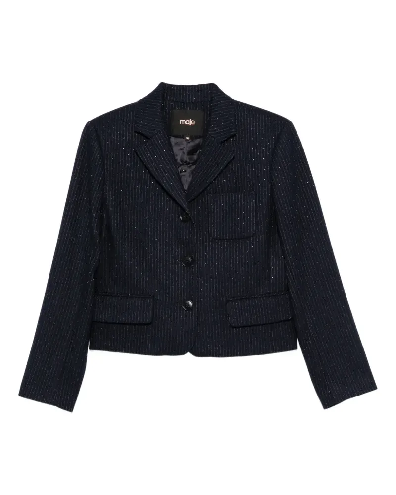 Maje Nadelstreifen-Blazer mit Pailletten - Blau Blau