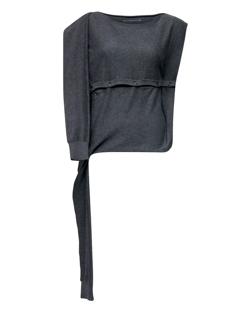 Maison Margiela T-Shirt mit Knopfdetail - Grau Grau