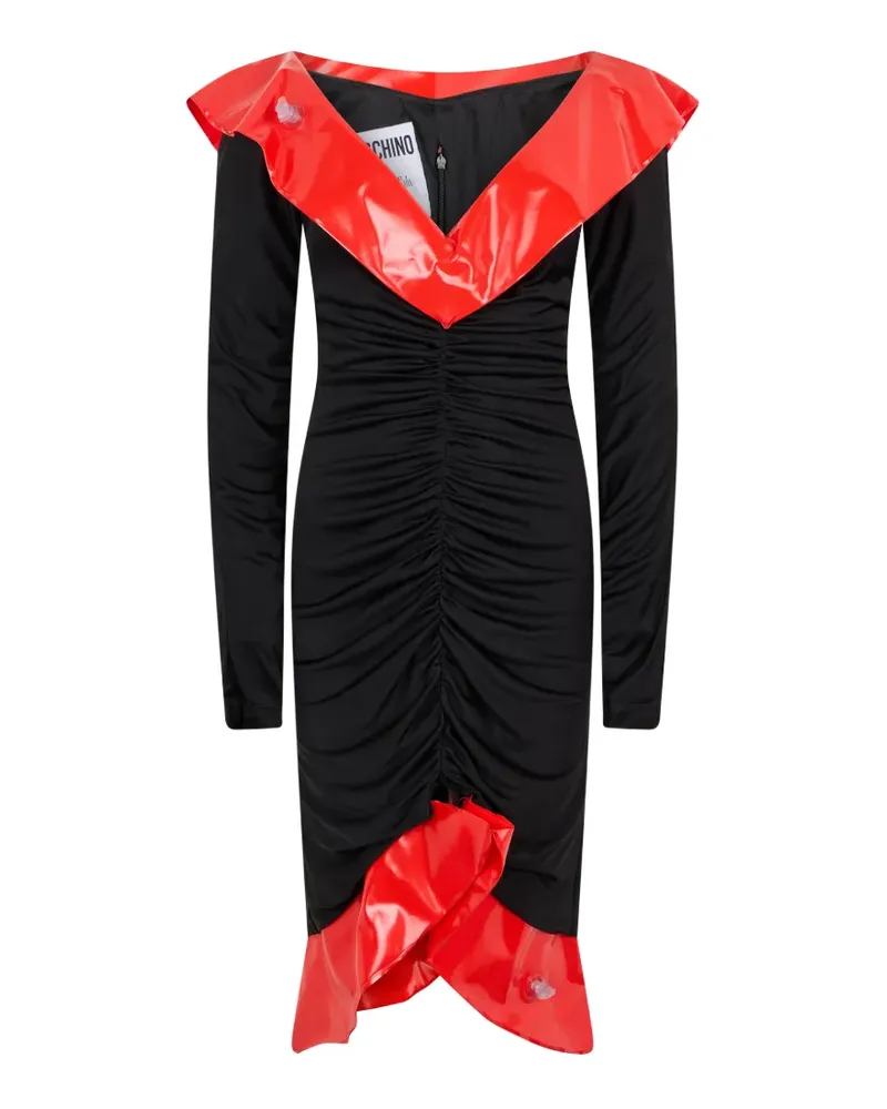 Moschino long-sleeve ruched midi dress - Schwarz Schwarz
