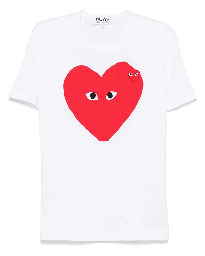 Comme des Garçons T-Shirt mit Herz - Weiß Weiß