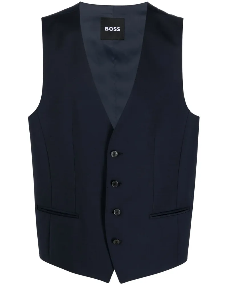 HUGO BOSS Einreihige Weste mit Knöpfen - Blau Blau