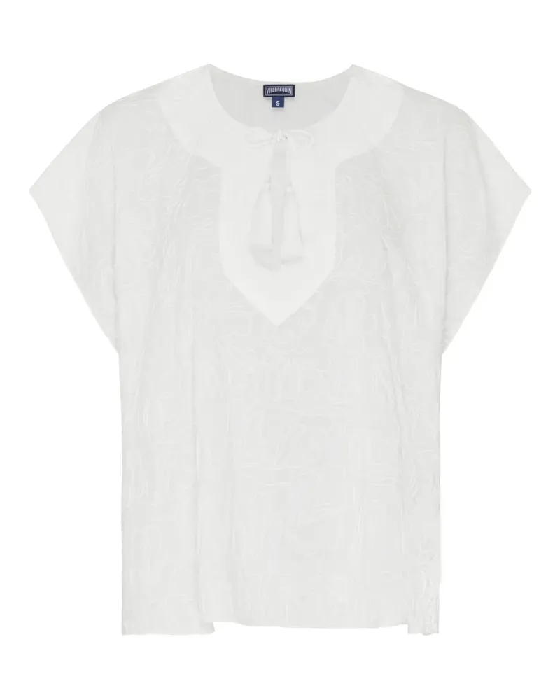Vilebrequin tassel-detail embroidered blouse - Weiß Weiß