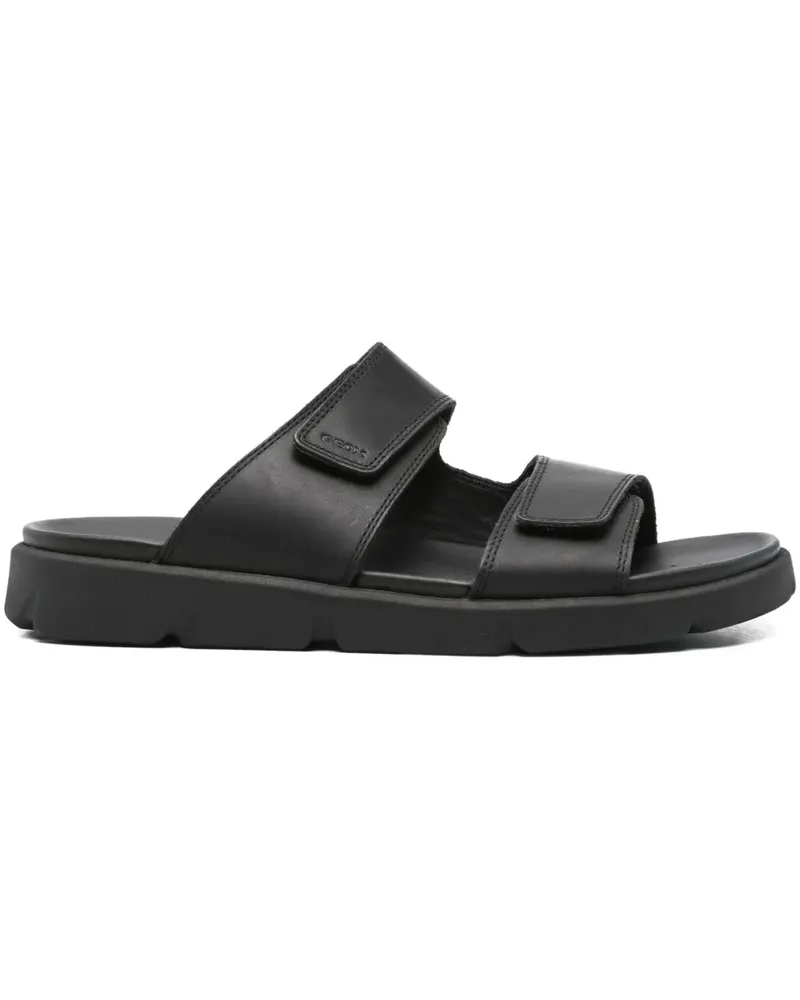 Geox Slipper mit doppeltem Riemen - Schwarz Schwarz