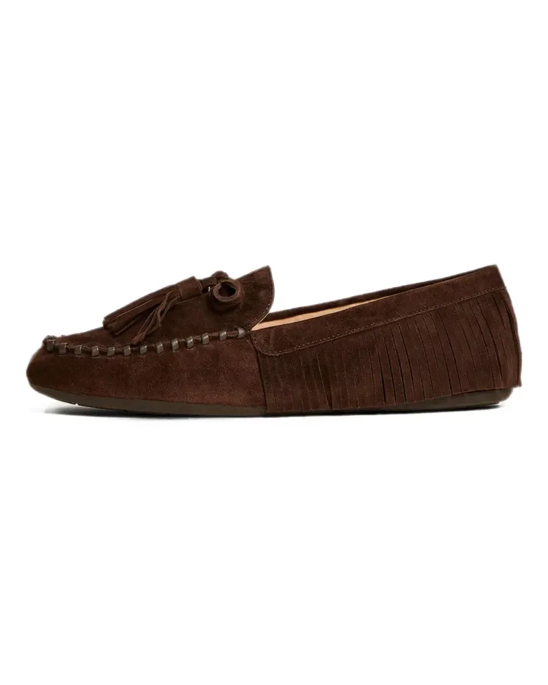 Twin-Set Loafer aus Wildleder mit Fransen - Braun Braun