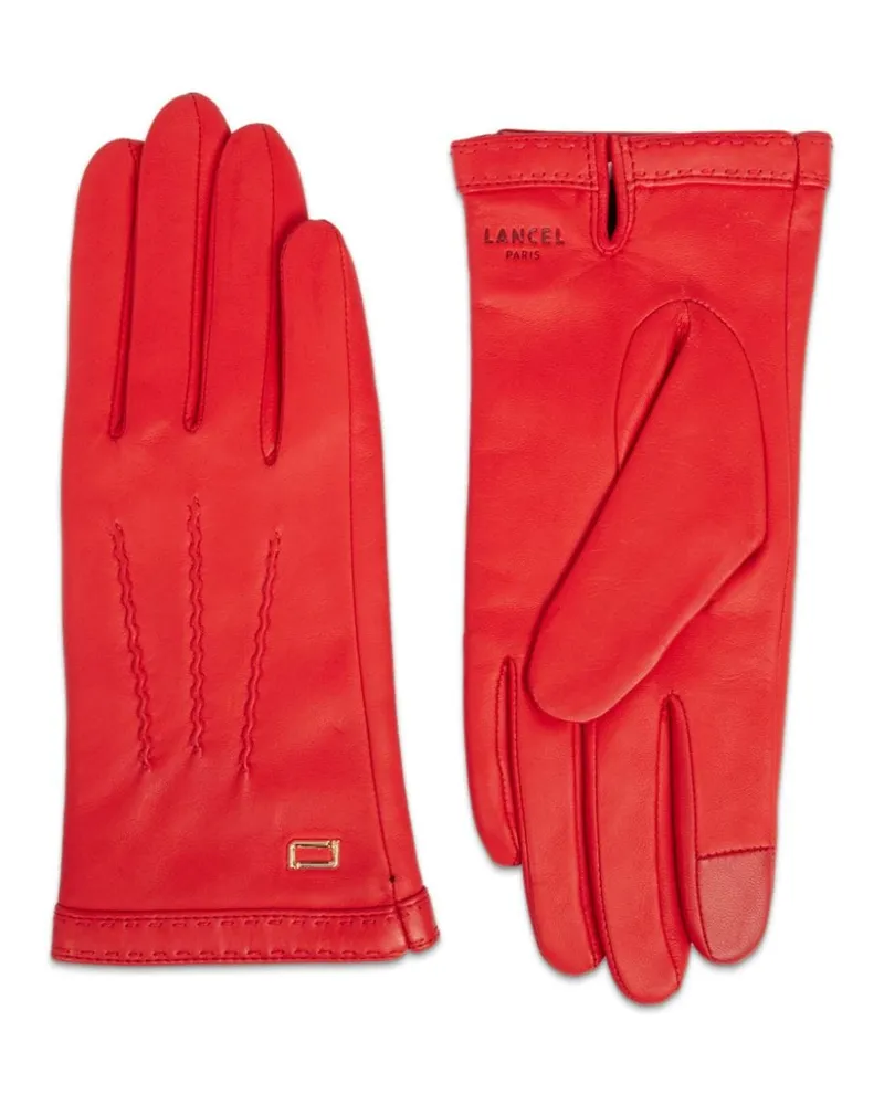 Lancel Sellier Handschuhe mit Ziernaht - Rot Rot