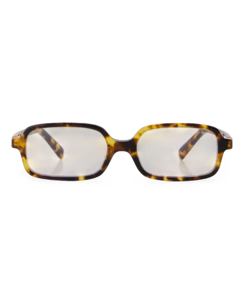 Miu Miu tortoiseshell-effect rectangle-frame sunglasses - Braun Braun