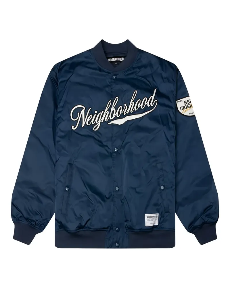 Neighborhood logo-embroidered patch-detail jacket - Blau Blau