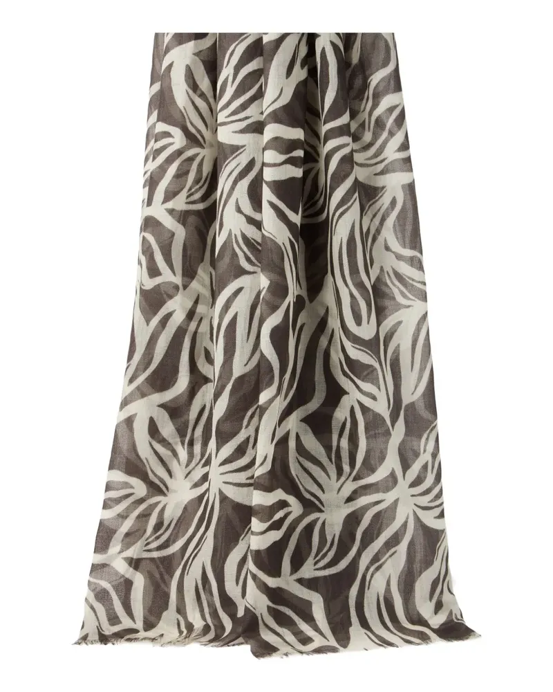 Brunello Cucinelli Schal mit Blumen-Print - Braun Braun