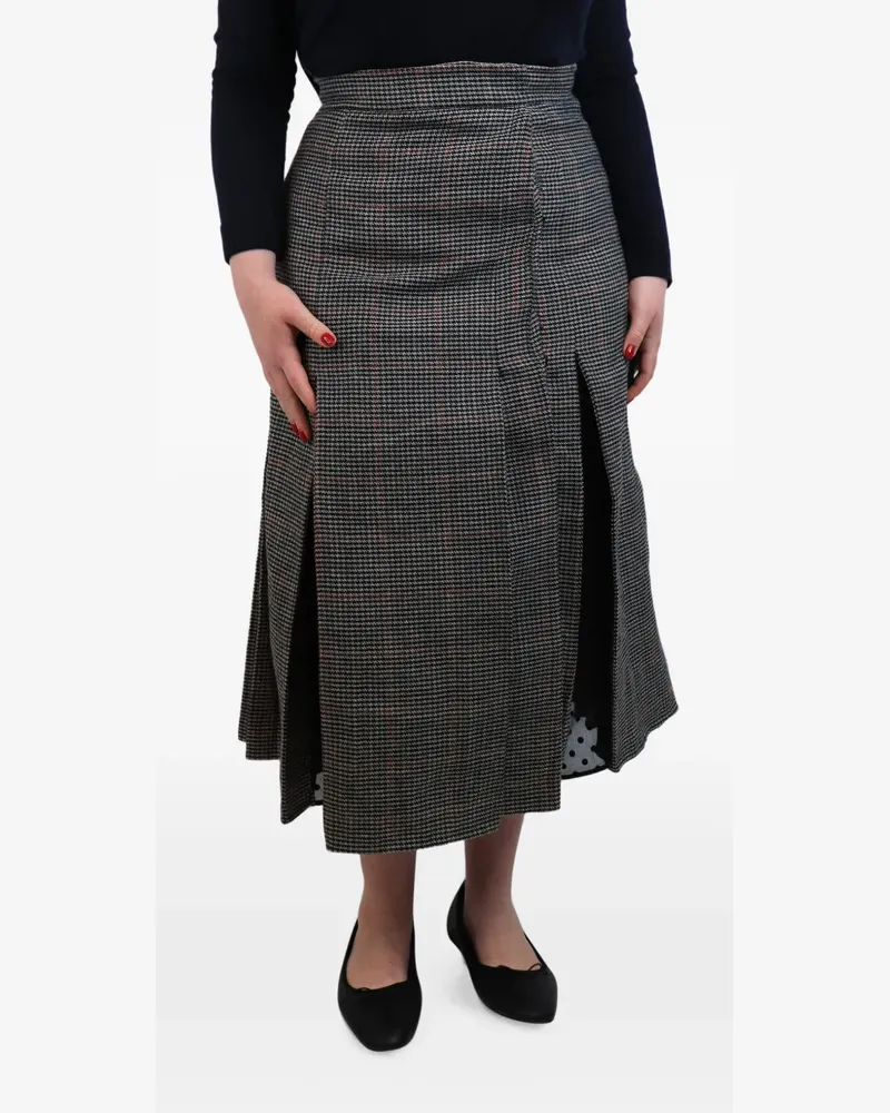 Erdem pleated plaid maxi skirt - Grau Grau