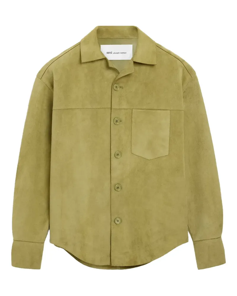 AMI Paris Geknöpfte Hemdjacke mit Brusttasche - Grün Grün