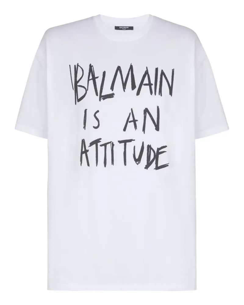 Balmain T-Shirt mit Print - Weiß Weiß