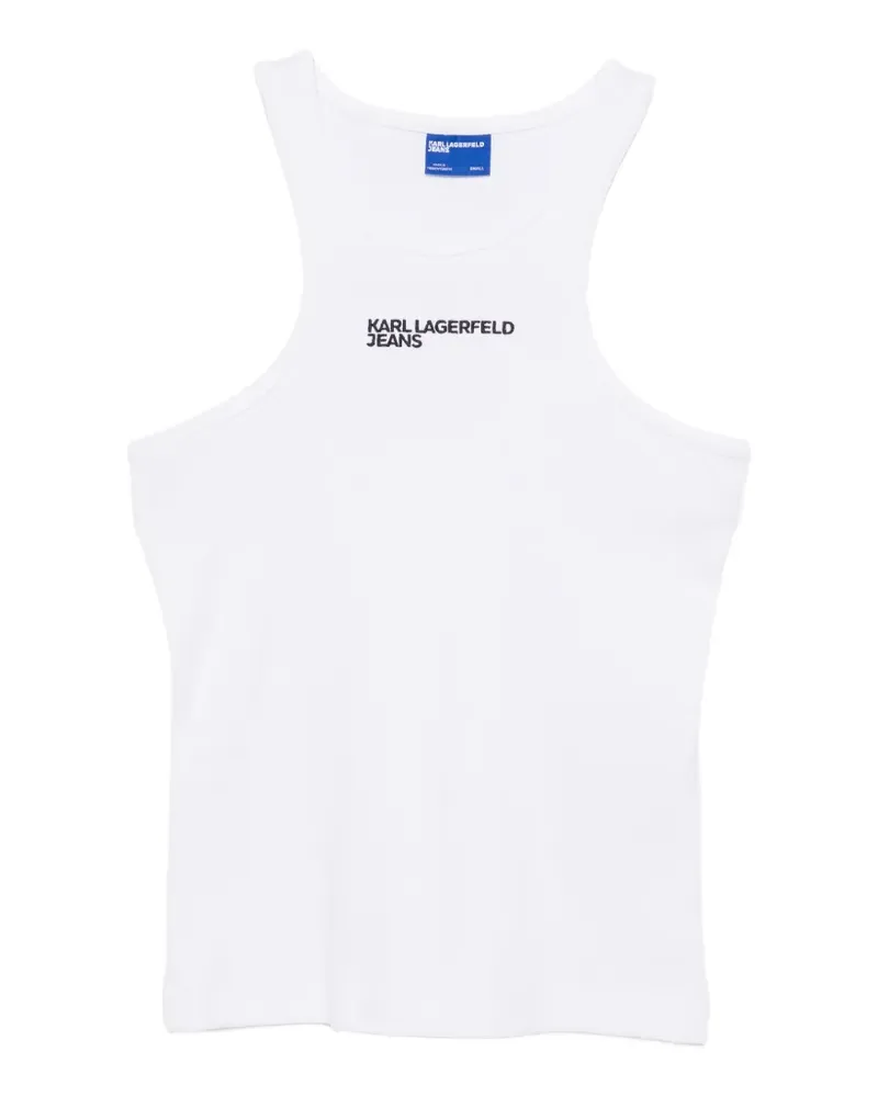 Karl Lagerfeld logo-print ribbed tank top - Weiß Weiß