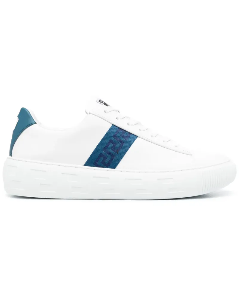 Versace Sneakers mit Greca-Streifen - Weiß Weiß