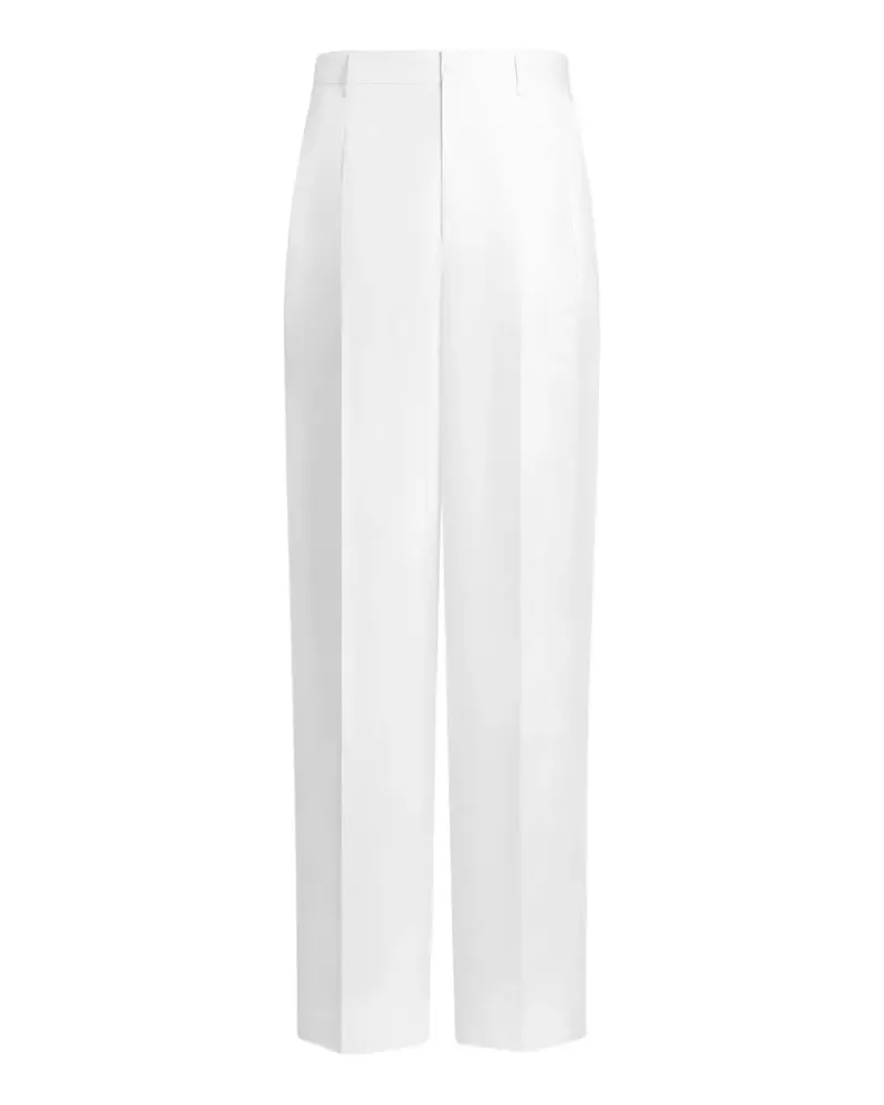 Dolce & Gabbana linen trousers with double pleat - Weiß Weiß