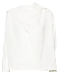 Issey Miyake Drapierte Bluse Weiß