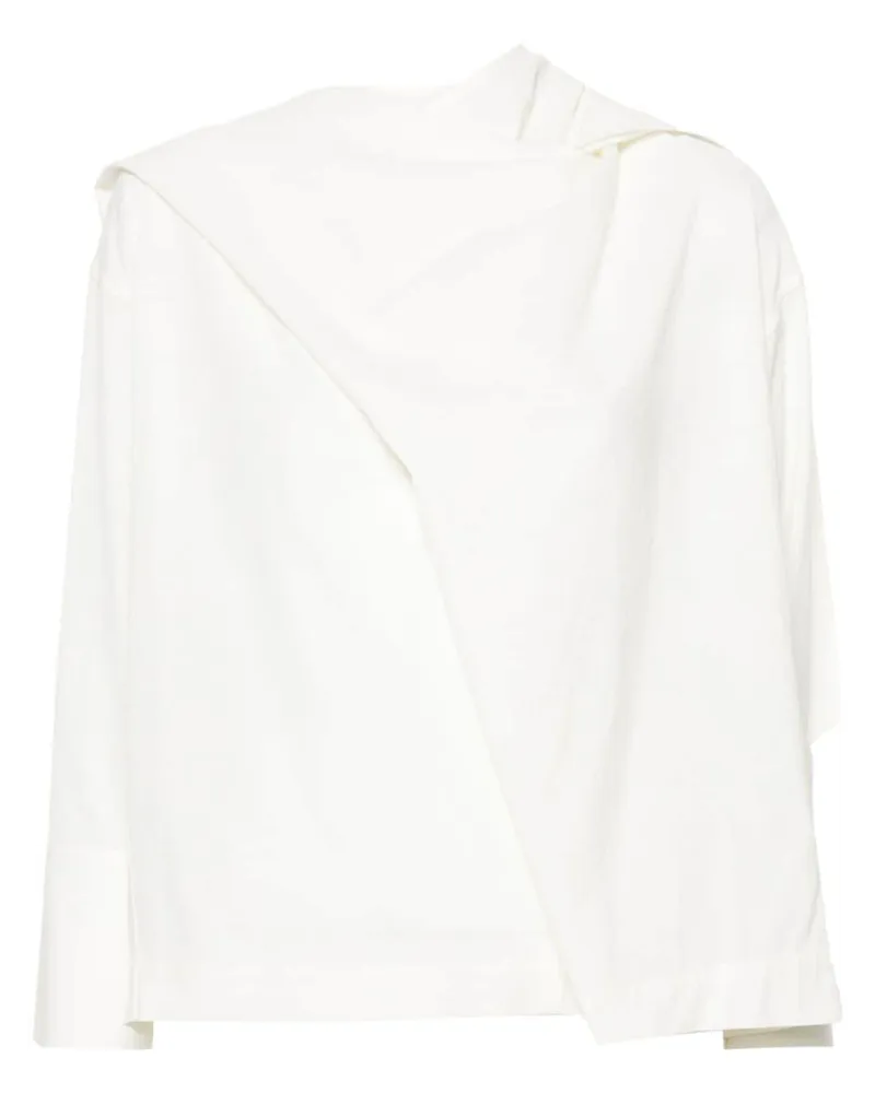 Issey Miyake Drapierte Bluse Weiß