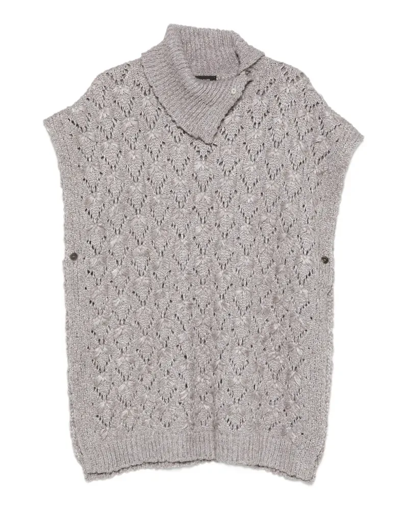 Fabiana Filippi open-knit poncho - Grau Grau