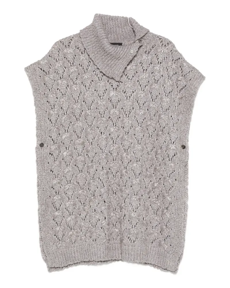 Fabiana Filippi open-knit poncho - Grau Grau