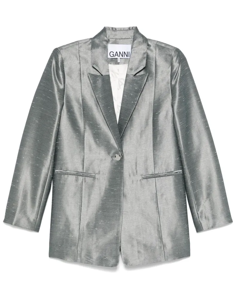 Ganni Shantung Blazer - Grau Grau