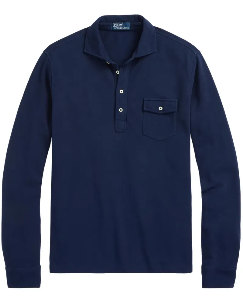 Ralph Lauren Poloshirt mit langen Ärmeln - Blau Blau